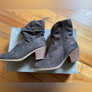 Maurices Dark Brown Ankle Booties suede.